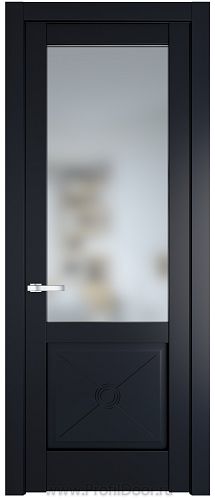 Дверь Profil Doors 1.2.2PM цвет Нэви Блу (RAL 7016) стекло Матовое