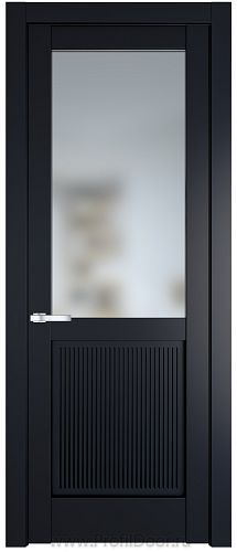 Дверь Profil Doors 2.2.2PM цвет Нэви Блу (RAL 7016) стекло Матовое