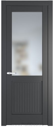 Дверь Profil Doors 3.2.2PM цвет Графит (Pantone 425С) стекло Матовое