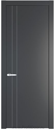 Дверь Profil Doors 12PW цвет Графит (Pantone 425С) молдинг Серебро