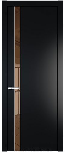 Дверь Profil Doors 18PW цвет Блэк стекло Зеркало Bronza молдинг Серебро