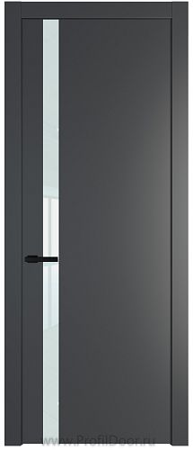 Дверь Profil Doors 18PW цвет Графит (Pantone 425С) стекло Lacobel Белый лак молдинг Черный матовый