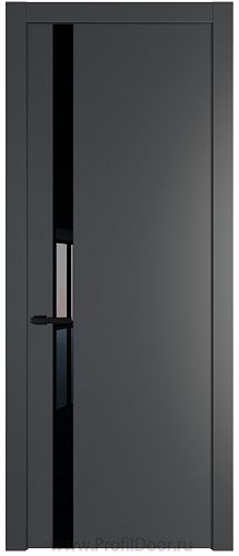 Дверь Profil Doors 18PW цвет Графит (Pantone 425С) стекло Lacobel Черный лак молдинг Черный матовый