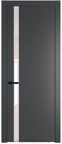 Дверь Profil Doors 18PW цвет Графит (Pantone 425С) стекло Lacobel Перламутровый лак молдинг Черный матовый