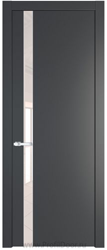 Дверь Profil Doors 18PW цвет Графит (Pantone 425С) стекло Lacobel Перламутровый лак молдинг Серебро