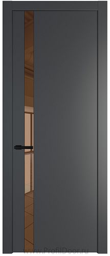 Дверь Profil Doors 18PW цвет Графит (Pantone 425С) стекло Зеркало Bronza молдинг Черный матовый