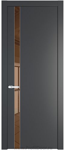 Дверь Profil Doors 18PW цвет Графит (Pantone 425С) стекло Зеркало Bronza молдинг Серебро