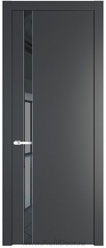 Дверь Profil Doors 18PW цвет Графит (Pantone 425С) стекло Зеркало Grey молдинг Серебро