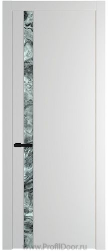 Дверь Profil Doors 18PW цвет Крем Вайт (RAL 120-02) стекло Атриум серебро молдинг Черный матовый