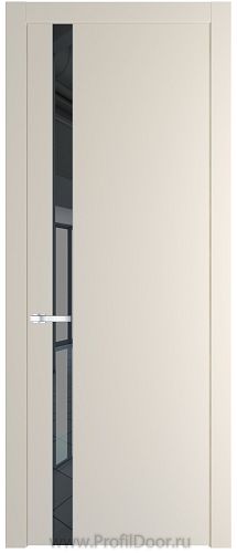 Дверь Profil Doors 18PW цвет Кремовая Магнолия (RAL 120-04) стекло Зеркало Grey молдинг Серебро