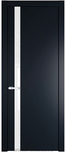 Дверь Profil Doors 18PW цвет Нэви Блу (RAL 7016) стекло Lacobel лак Классик молдинг Черный матовый