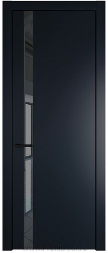 Дверь Profil Doors 18PW цвет Нэви Блу (RAL 7016) стекло Зеркало Grey молдинг Черный матовый