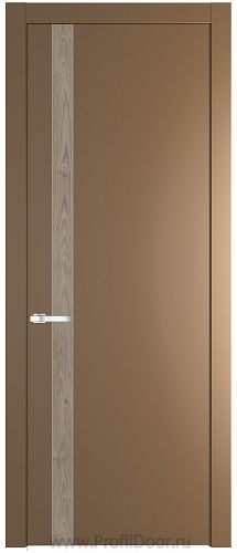 Дверь Profil Doors 18PW цвет Перламутр золото вставка Каштан Темный молдинг Серебро