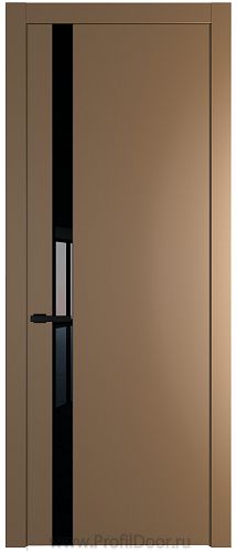 Дверь Profil Doors 18PW цвет Перламутр золото стекло Lacobel Черный лак молдинг Черный матовый