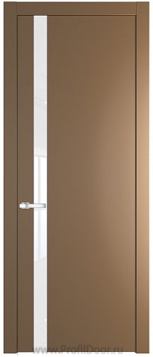 Дверь Profil Doors 18PW цвет Перламутр золото стекло Lacobel лак Классик молдинг Черный матовый