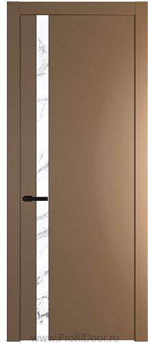 Дверь Profil Doors 18PW цвет Перламутр золото стекло Нефи белый узор серебро молдинг Черный матовый