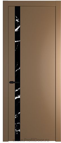 Дверь Profil Doors 18PW цвет Перламутр золото стекло Нефи черный узор серебро молдинг Черный матовый