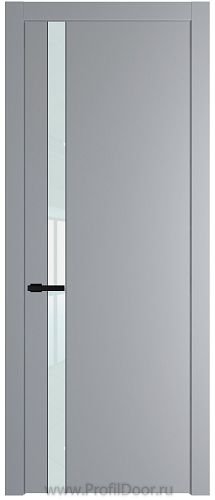 Дверь Profil Doors 18PW цвет Смоки (RAL 870-02) стекло Lacobel Белый лак молдинг Черный матовый
