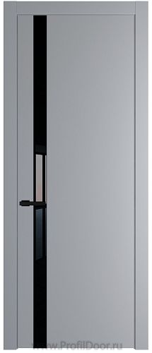 Дверь Profil Doors 18PW цвет Смоки (RAL 870-02) стекло Lacobel Черный лак молдинг Черный матовый