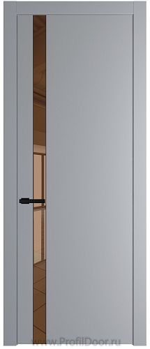 Дверь Profil Doors 18PW цвет Смоки (RAL 870-02) стекло Зеркало Bronza молдинг Черный матовый