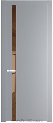 Дверь Profil Doors 18PW цвет Смоки (RAL 870-02) стекло Зеркало Bronza молдинг Серебро