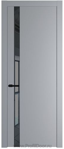 Дверь Profil Doors 18PW цвет Смоки (RAL 870-02) стекло Зеркало Grey молдинг Черный матовый