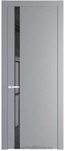 Дверь Profil Doors 18PW цвет Смоки (RAL 870-02) стекло Зеркало Grey молдинг Серебро