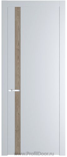 Дверь Profil Doors 18PW цвет Вайт (RAL 110 96 02) вставка Каштан Темный молдинг Серебро