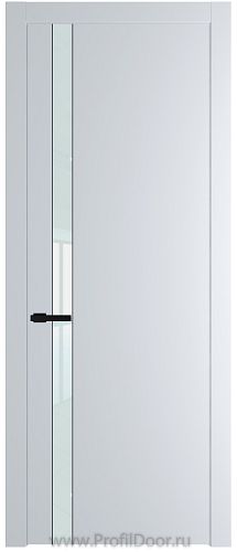 Дверь Profil Doors 18PW цвет Вайт (RAL 110 96 02) стекло Lacobel Белый лак молдинг Черный матовый