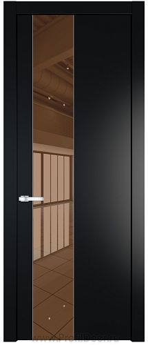 Дверь Profil Doors 19PW цвет Блэк стекло Зеркало Bronza молдинг Серебро