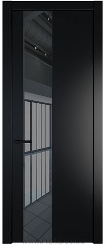 Дверь Profil Doors 19PW цвет Блэк стекло Зеркало Grey молдинг Черный матовый