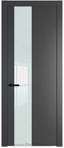 Дверь Profil Doors 19PW цвет Графит (Pantone 425С) стекло Lacobel Белый лак молдинг Черный матовый