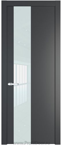 Дверь Profil Doors 19PW цвет Графит (Pantone 425С) стекло Lacobel Белый лак молдинг Серебро