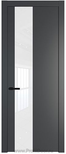 Дверь Profil Doors 19PW цвет Графит (Pantone 425С) стекло Lacobel лак Классик молдинг Черный матовый