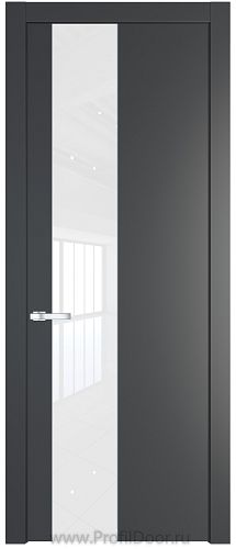 Дверь Profil Doors 19PW цвет Графит (Pantone 425С) стекло Lacobel лак Классик молдинг Серебро