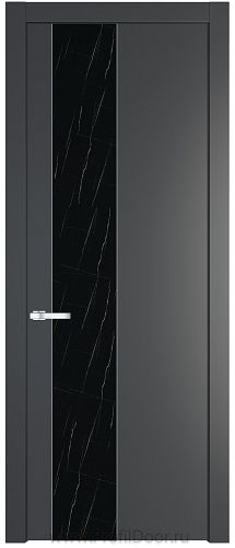 Дверь Profil Doors 19PW цвет Графит (Pantone 425С) стекло Неро мрамор молдинг Серебро