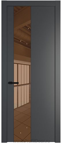 Дверь Profil Doors 19PW цвет Графит (Pantone 425С) стекло Зеркало Bronza молдинг Черный матовый