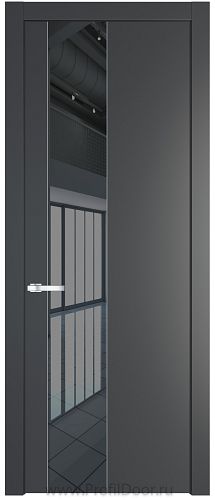 Дверь Profil Doors 19PW цвет Графит (Pantone 425С) стекло Зеркало Grey молдинг Серебро