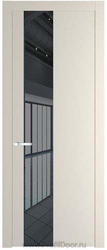 Дверь Profil Doors 19PW цвет Кремовая Магнолия (RAL 120-04) стекло Зеркало Grey молдинг Серебро