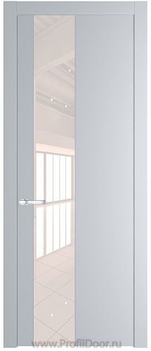 Дверь Profil Doors 19PW цвет Лайт Грей (RAL 870-01) стекло Lacobel Перламутровый лак молдинг Серебро