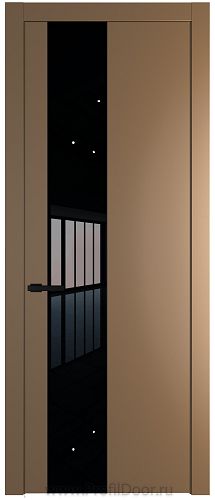 Дверь Profil Doors 19PW цвет Перламутр золото стекло Lacobel Черный лак молдинг Черный матовый