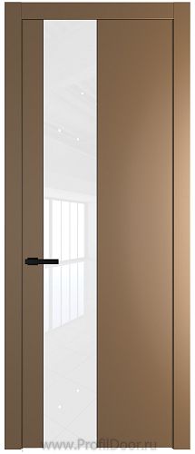 Дверь Profil Doors 19PW цвет Перламутр золото стекло Lacobel лак Классик молдинг Черный матовый