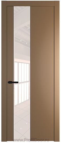 Дверь Profil Doors 19PW цвет Перламутр золото стекло Lacobel Перламутровый лак молдинг Черный матовый
