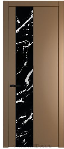 Дверь Profil Doors 19PW цвет Перламутр золото стекло Нефи черный узор серебро молдинг Черный матовый