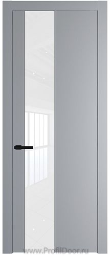 Дверь Profil Doors 19PW цвет Смоки (RAL 870-02) стекло Lacobel лак Классик молдинг Черный матовый