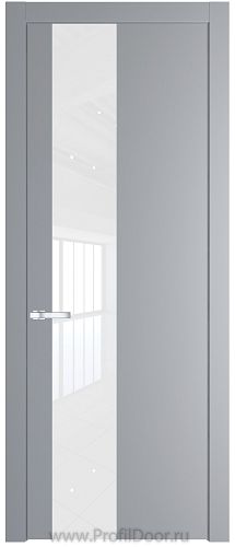 Дверь Profil Doors 19PW цвет Смоки (RAL 870-02) стекло Lacobel лак Классик молдинг Серебро