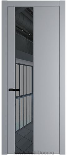 Дверь Profil Doors 19PW цвет Смоки (RAL 870-02) стекло Зеркало Grey молдинг Черный матовый