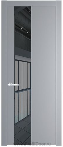 Дверь Profil Doors 19PW цвет Смоки (RAL 870-02) стекло Зеркало Grey молдинг Серебро