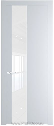 Дверь Profil Doors 19PW цвет Вайт (RAL 110 96 02) стекло Lacobel лак Классик молдинг Серебро