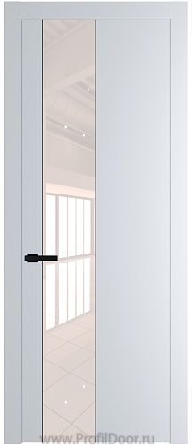 Дверь Profil Doors 19PW цвет Вайт (RAL 110 96 02) стекло Lacobel Перламутровый лак молдинг Черный матовый